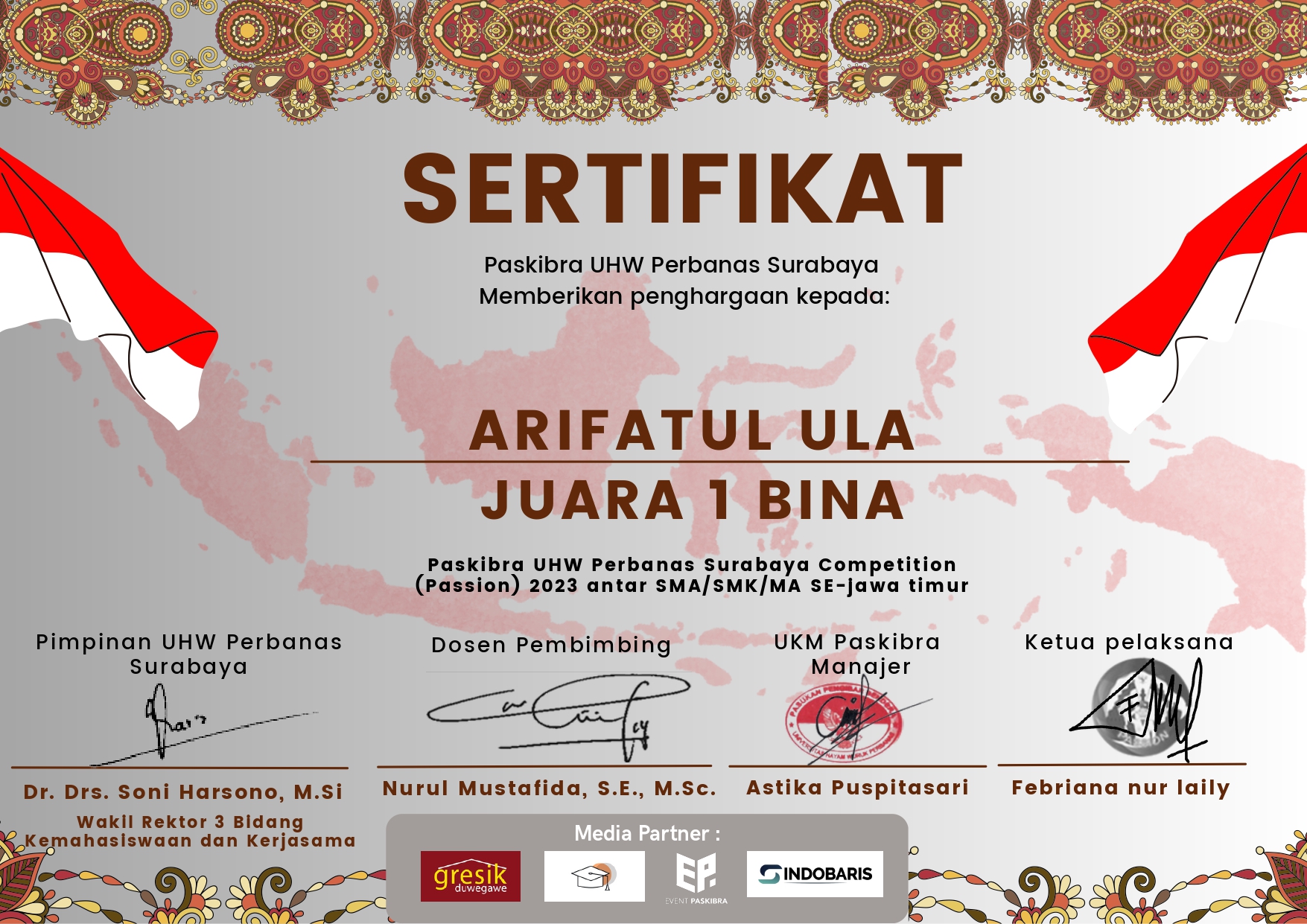  Paskibra UHW Perbanas Surabaya Competition (Passion) 2023 antar SMA/SMK/MA  