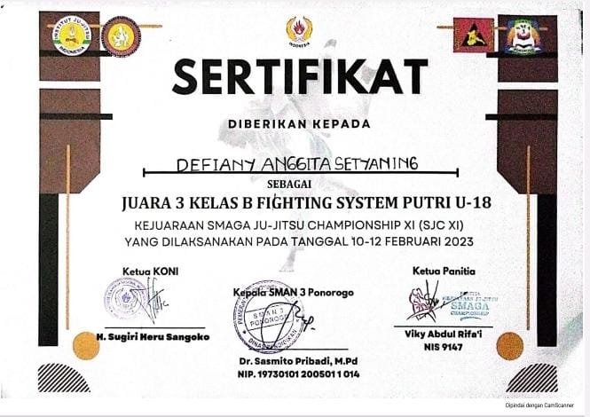 Kelas B Fighting System Putri U18 Smaga Jujitsu Champhionship 