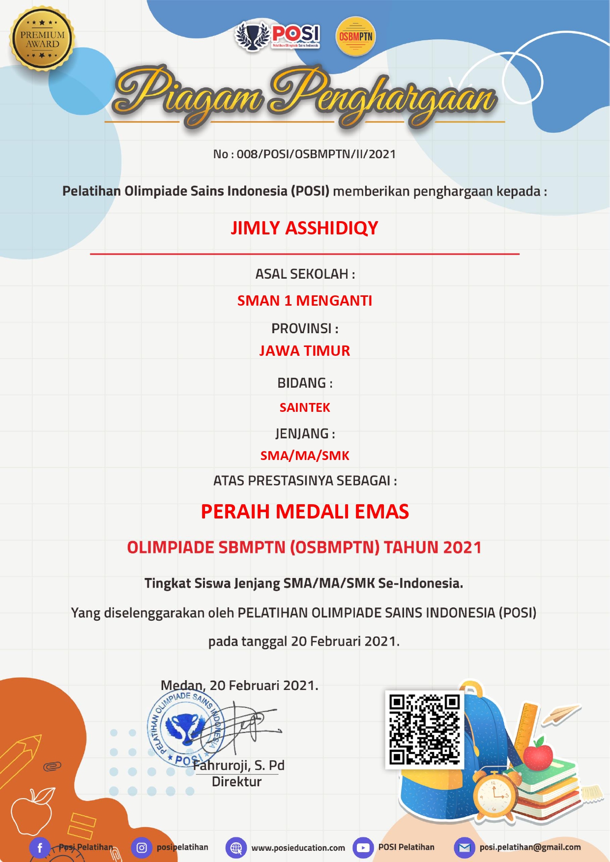 JUARA 1 OLIMPIADE SBMPTN(OSBMPTN) TAHUN 2021