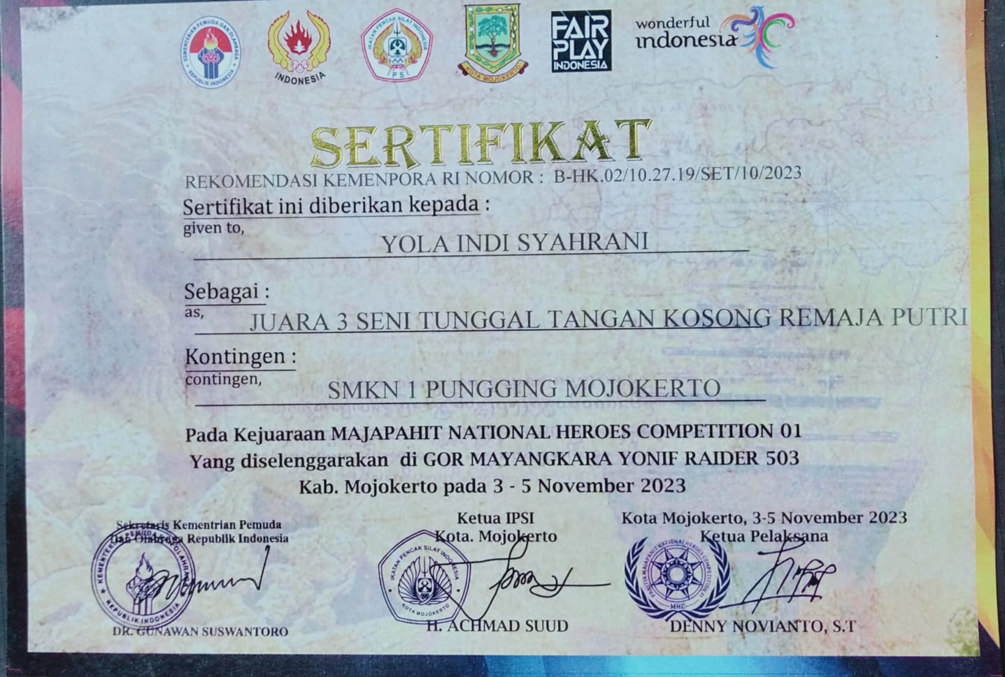 Kejuaraan Mojopahit National Heroes Competition 01