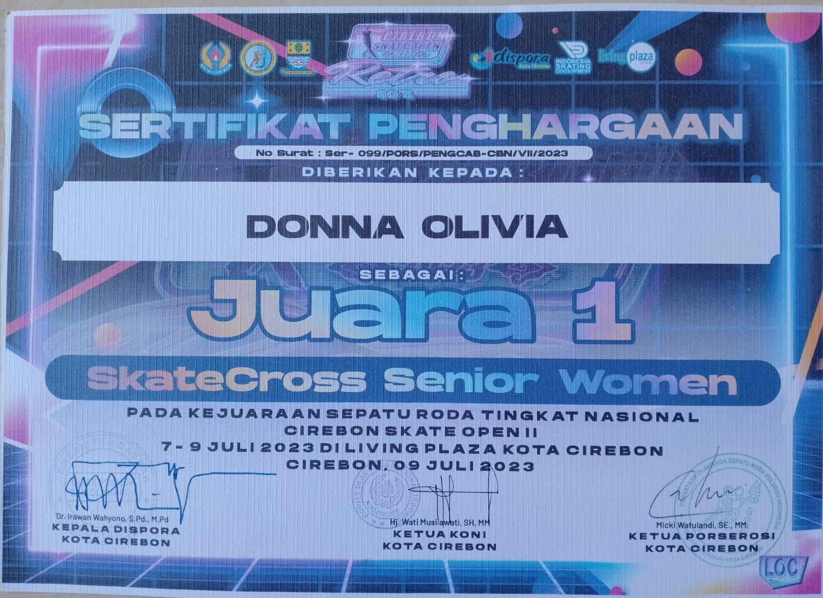 Skatecross Senior Women Kejuaraan Sepatu Roda Cirebon Skate Open II