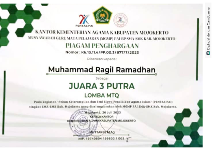 JUARA 3 PUTRA LOMBA MTQ