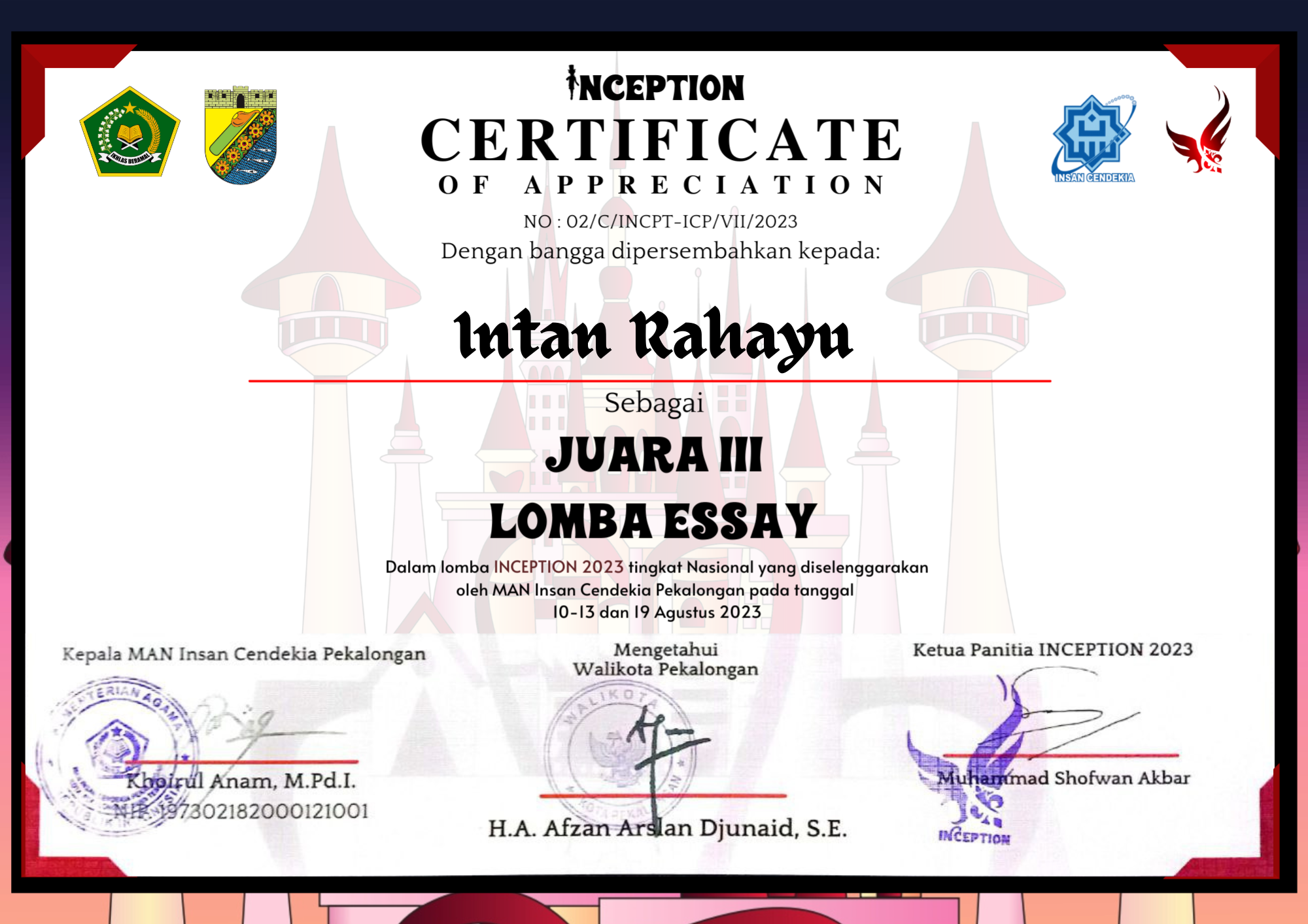 Lomba Menulis Essay di Event INCEPTION