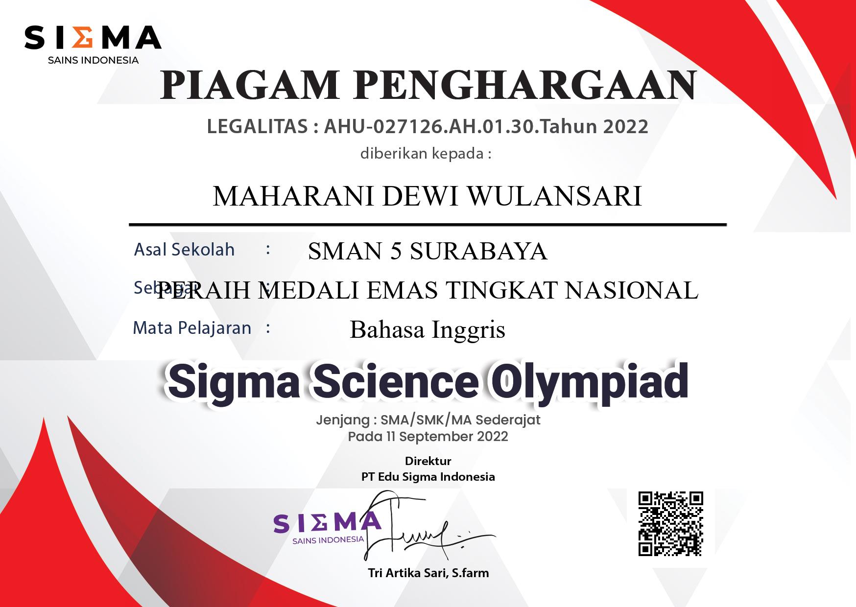 Sigma Science Olympiad