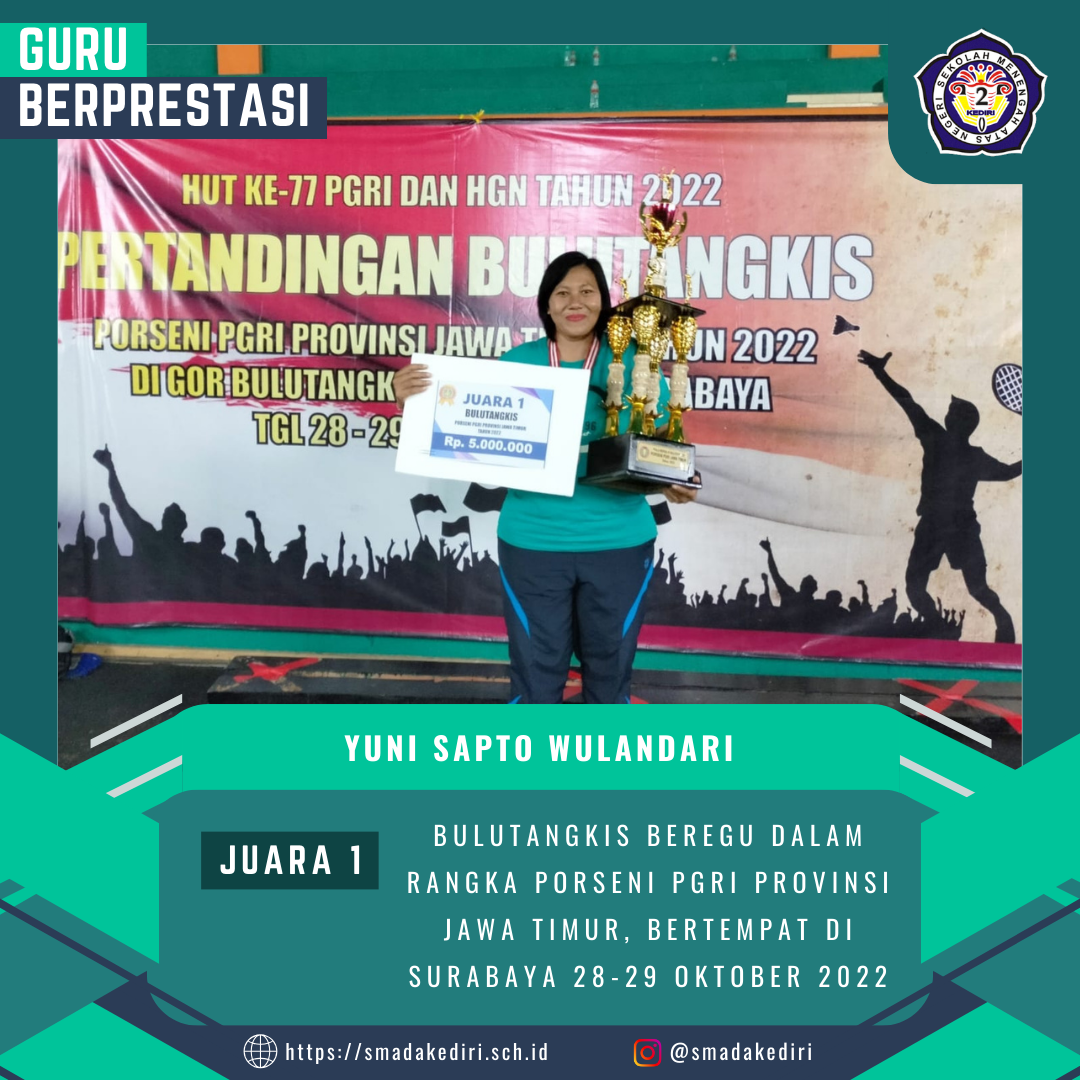 Bulutangkis Beregu Dalam rangka PORSENI PGRI PROVINSI JAWA TIMUR, bertempat di Surabaya 28-29 Oktober 2022