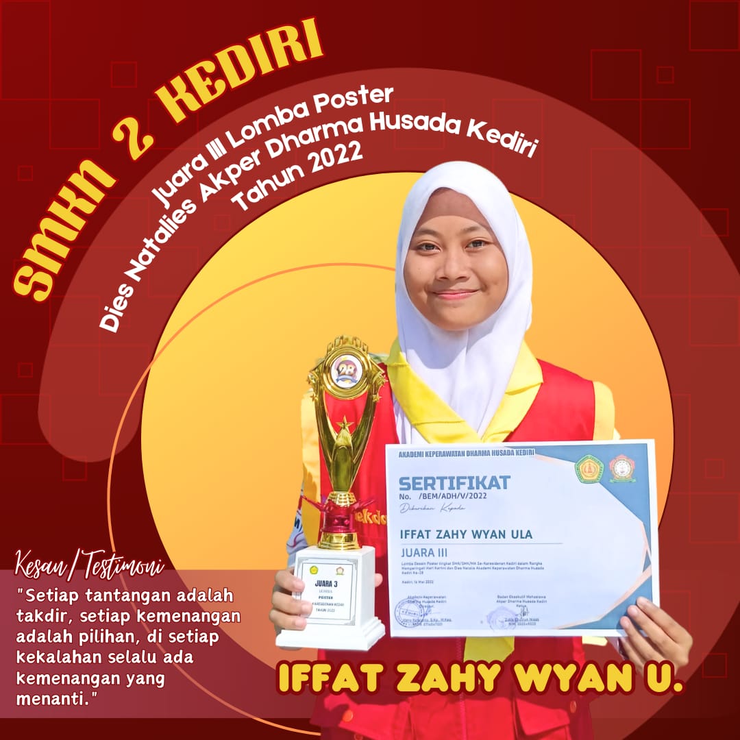 Juara 3 Lomba Poster Dies Natalies Akper Dharma Husada Kediri Tahun 2022