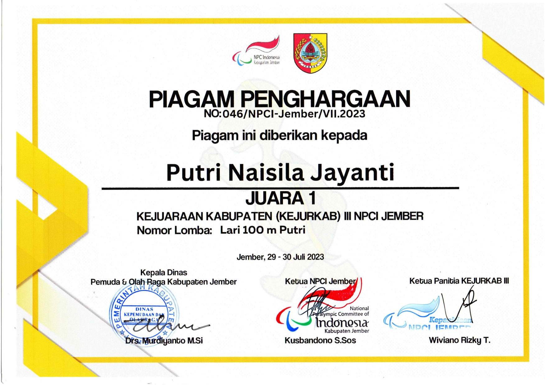 KEJURKAB III NPCI JEMBER