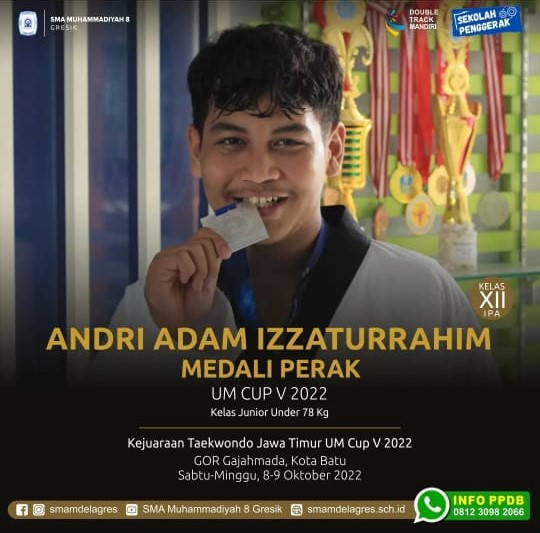 MEDALI PERAK UM CUP V 2022 KELAS JUNIOR UNDER 78KG KEJUARAAN TAEKWONDO JAWA TIMUR UM CUP V 2022