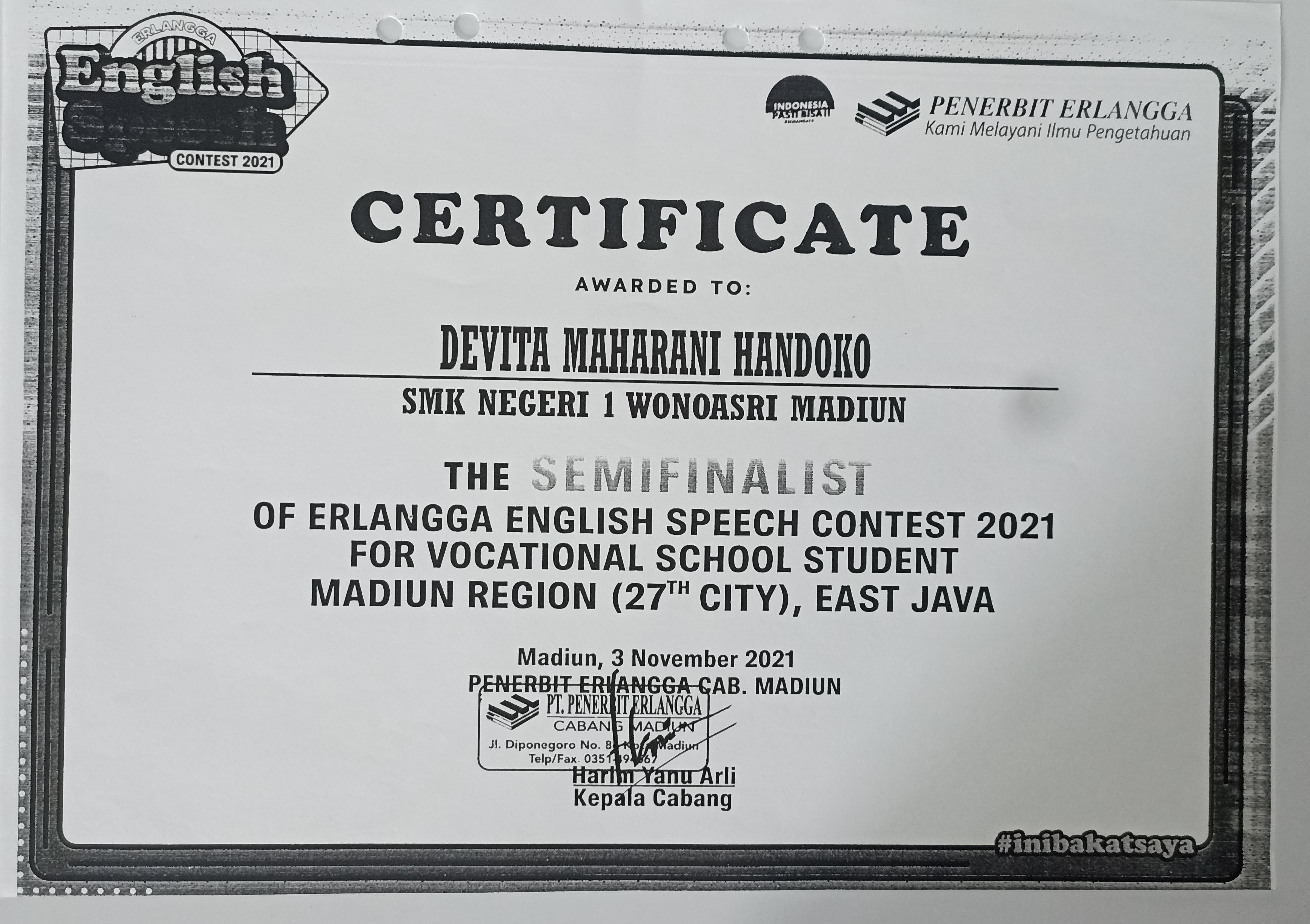 ERLANGGA ENGLISH SPEECH CONTEST