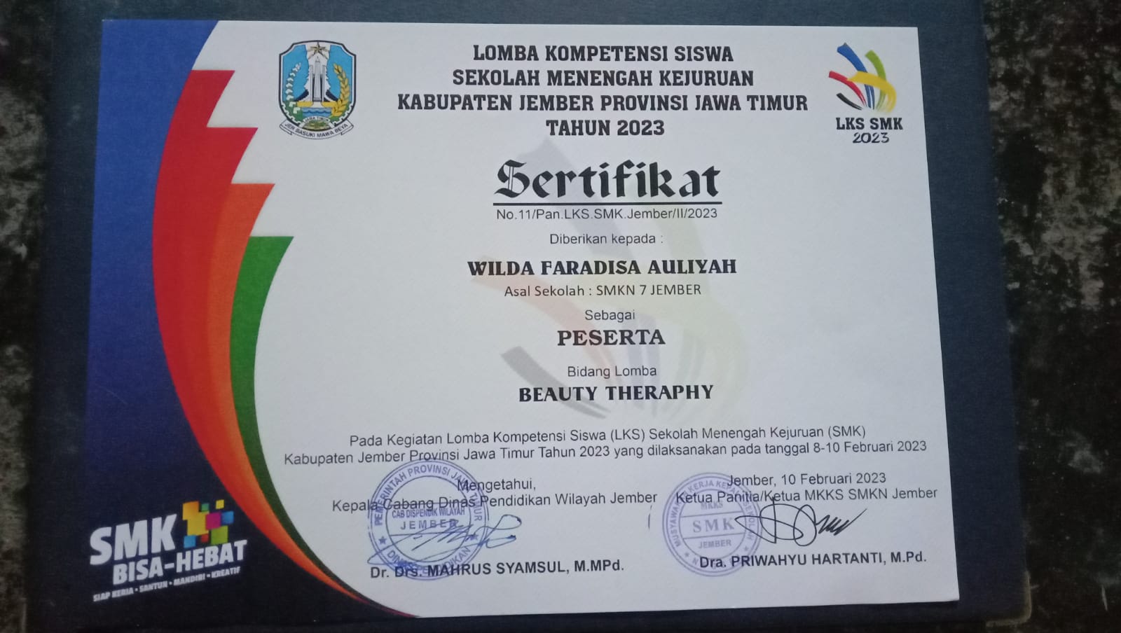 Lomba Kompetensi Siswa SMK Kabupaten Jember Provinsi Jawa Timur Tahun 2023