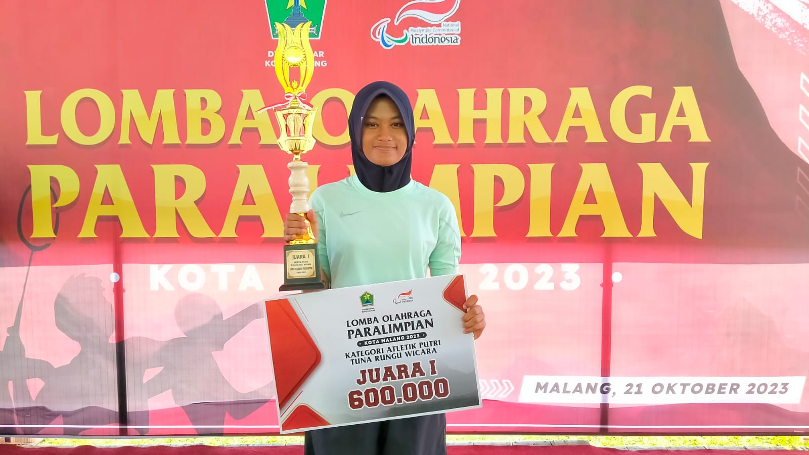 Lomba Paralimpian Tahun 2023 Kategori atletik 100 meter putri tuna rungu