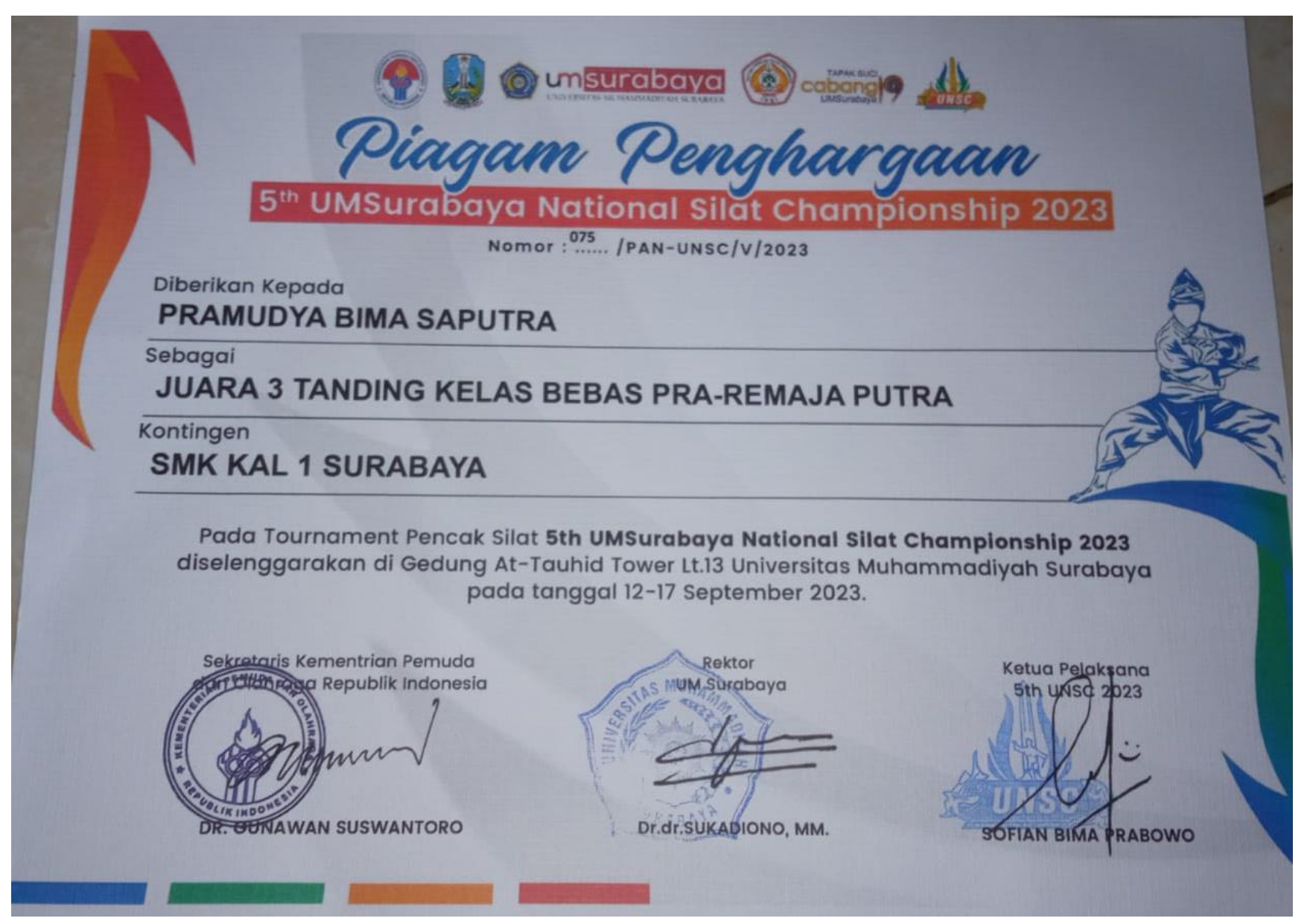 Juara 1 Bebas Putra