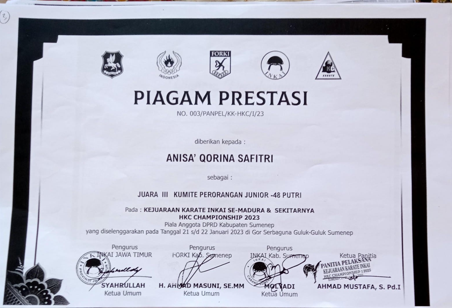 Kejuaraa Karate Inkai Se-Madura dan Sekitarnya