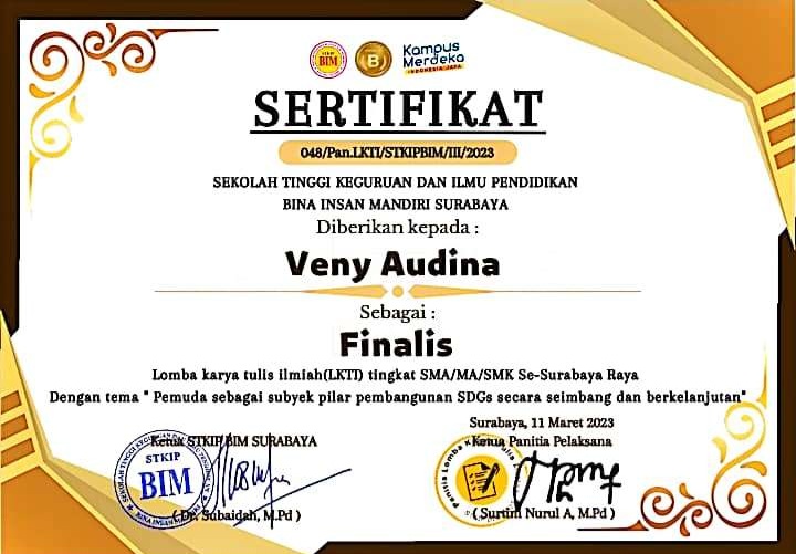 SEBAGAI FINALIS LOMBA LKTI (KARYA TULIS ILMIAH)