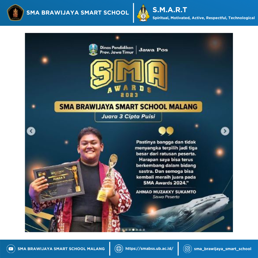 Juara 3 tingkat Jawa Timur tangkai lomba cipta puisi SMA Award 2023