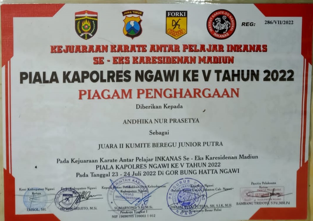 Piala Kapolres Ngawi - Kejuaraan Karate Antar Pelajar Inkanas 