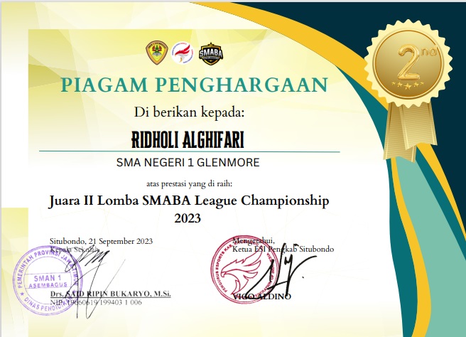 Juara 2 Liga SMAN 1 Asembagus