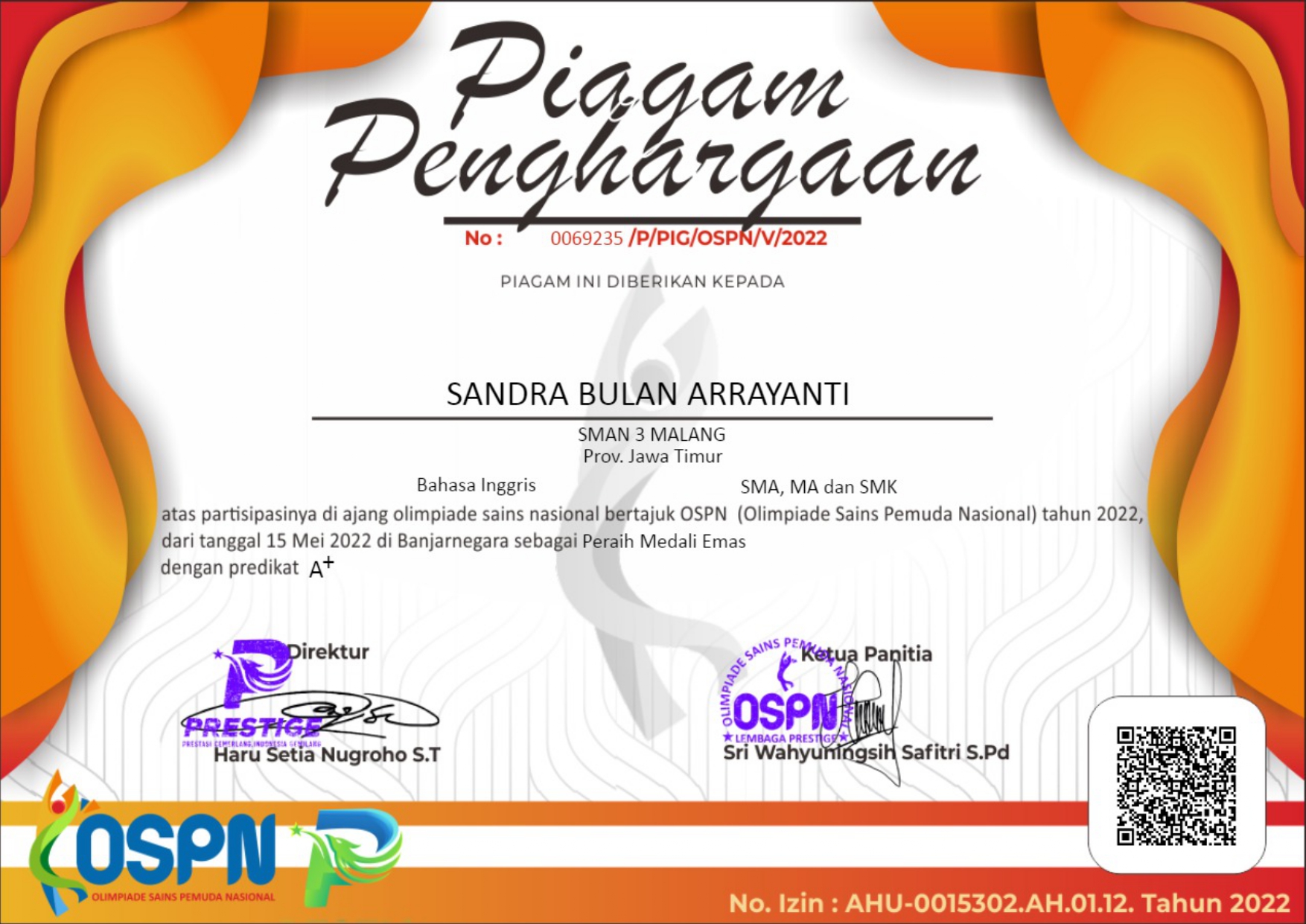 OLIMPIADE SAINS PEMUDA NASIONAL (OSPN)