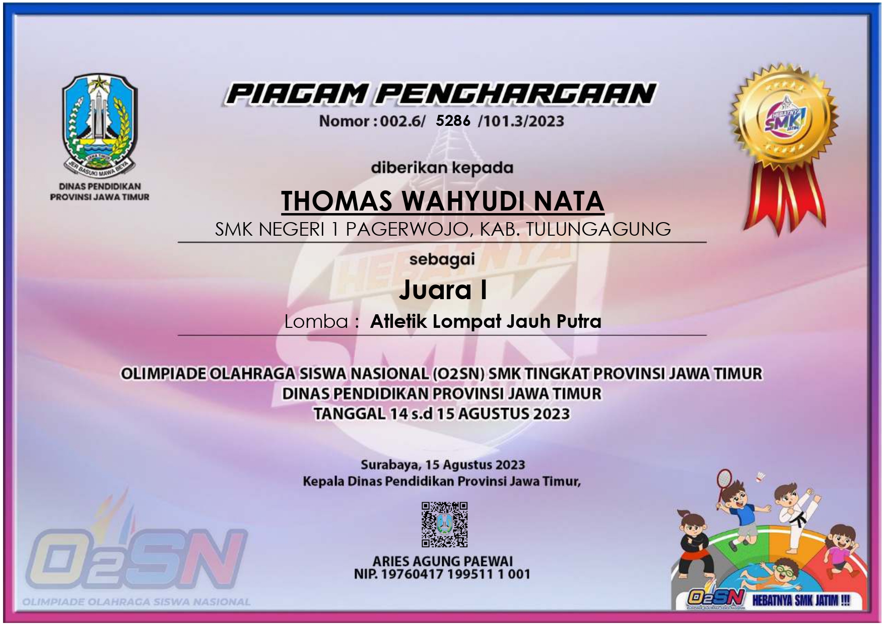 lomba atletik lompat jauh putra