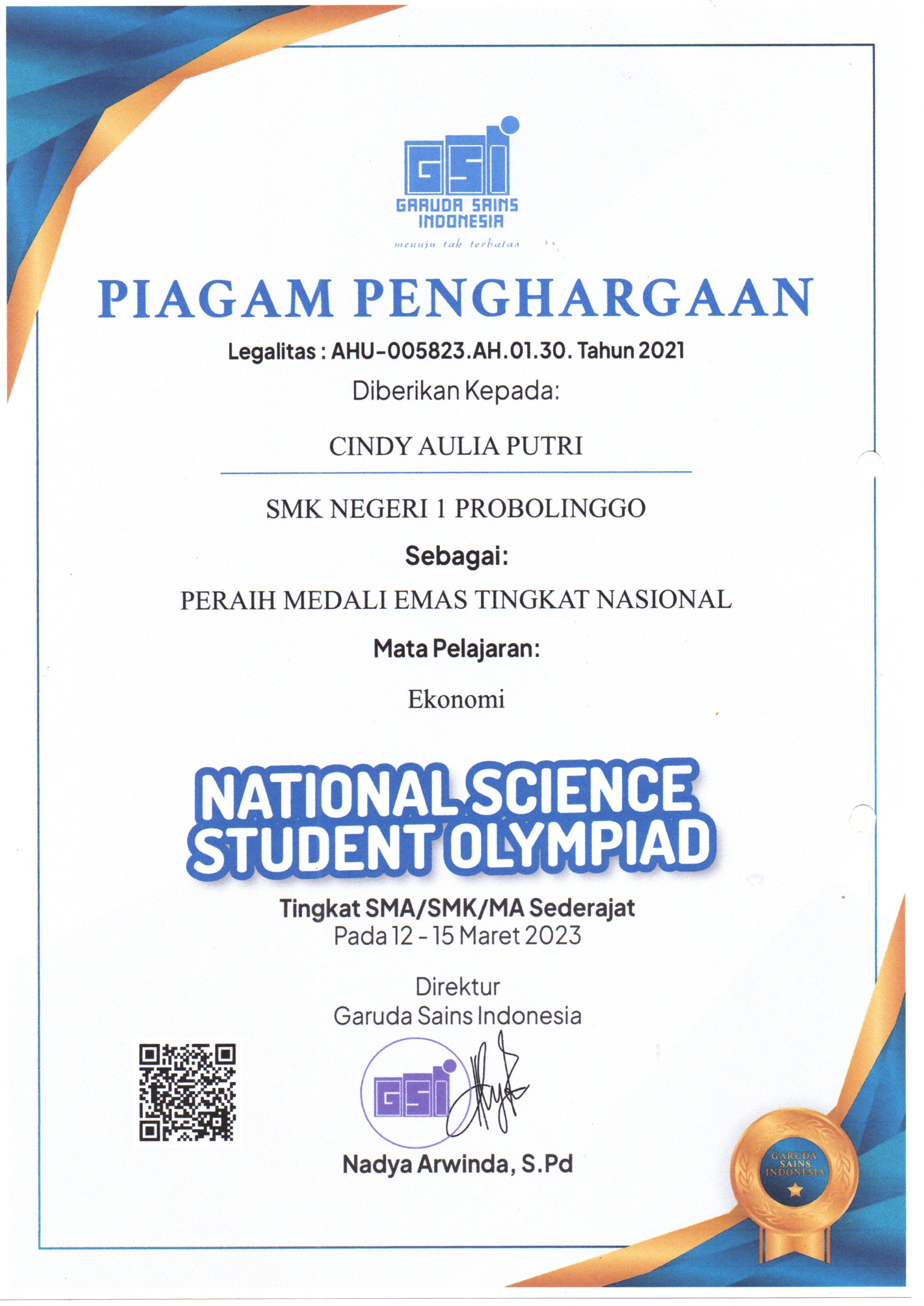 National Science Student Olympiad, Mata Pelajaran Ekonomi