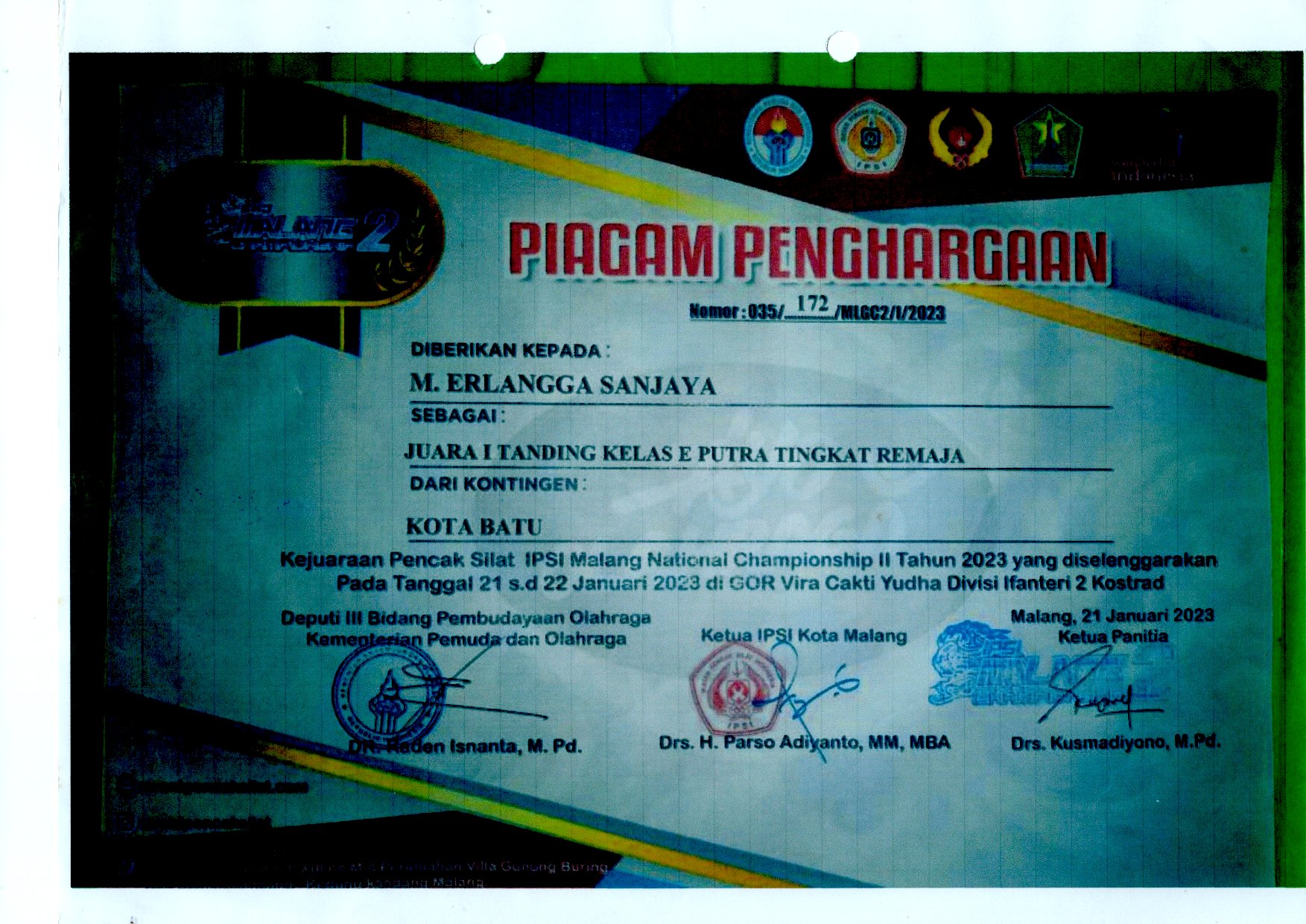 KEJUARAAN PENCAK SILAT IPSI MALANG NATIONAL CHAMPIONSHIP II TAHUN 2023