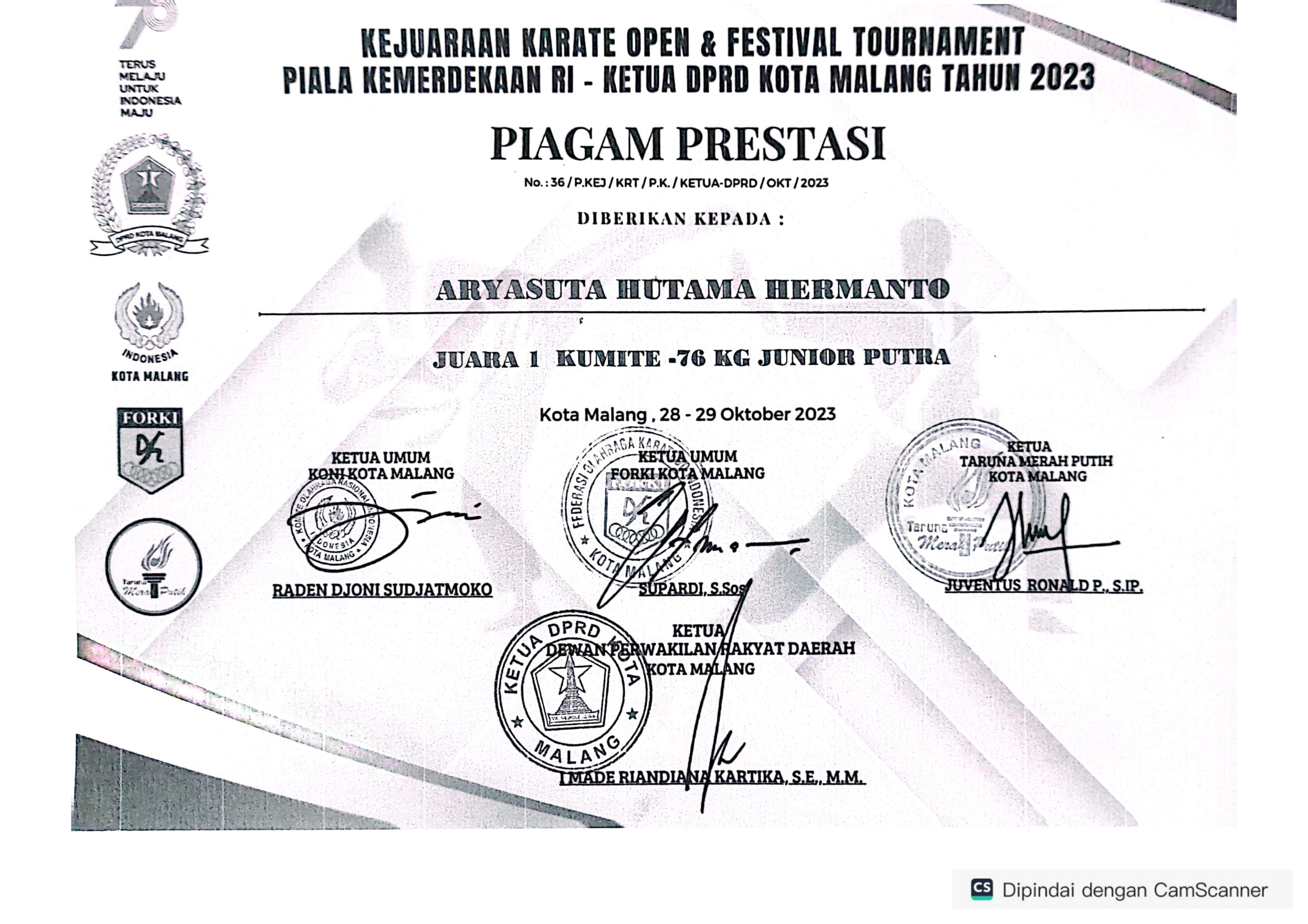 Kejuaraan Karate Open & Festival Tournament Piala Kemerdekaan RI