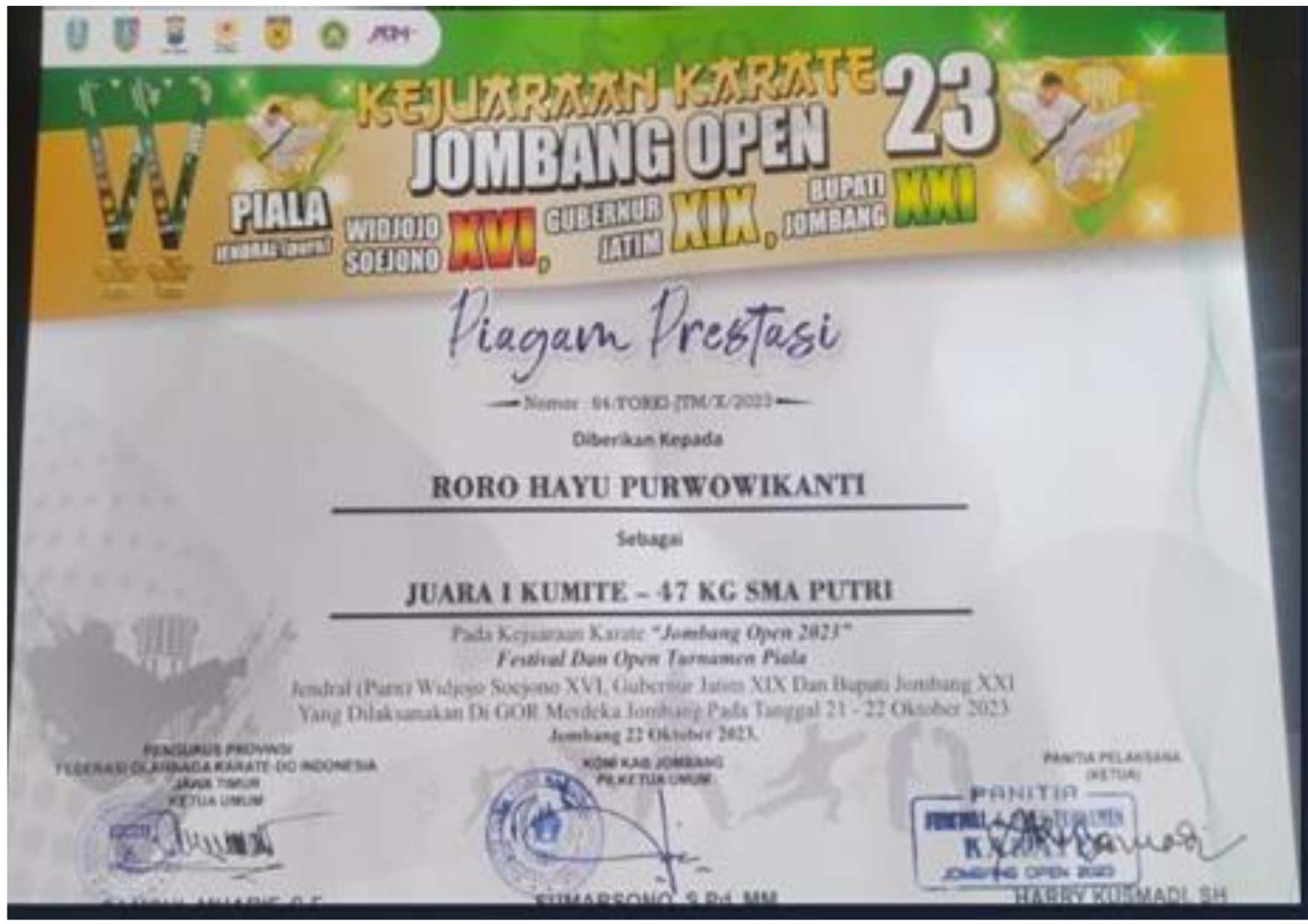 Kejuaraan Karate Jombang Open 2023