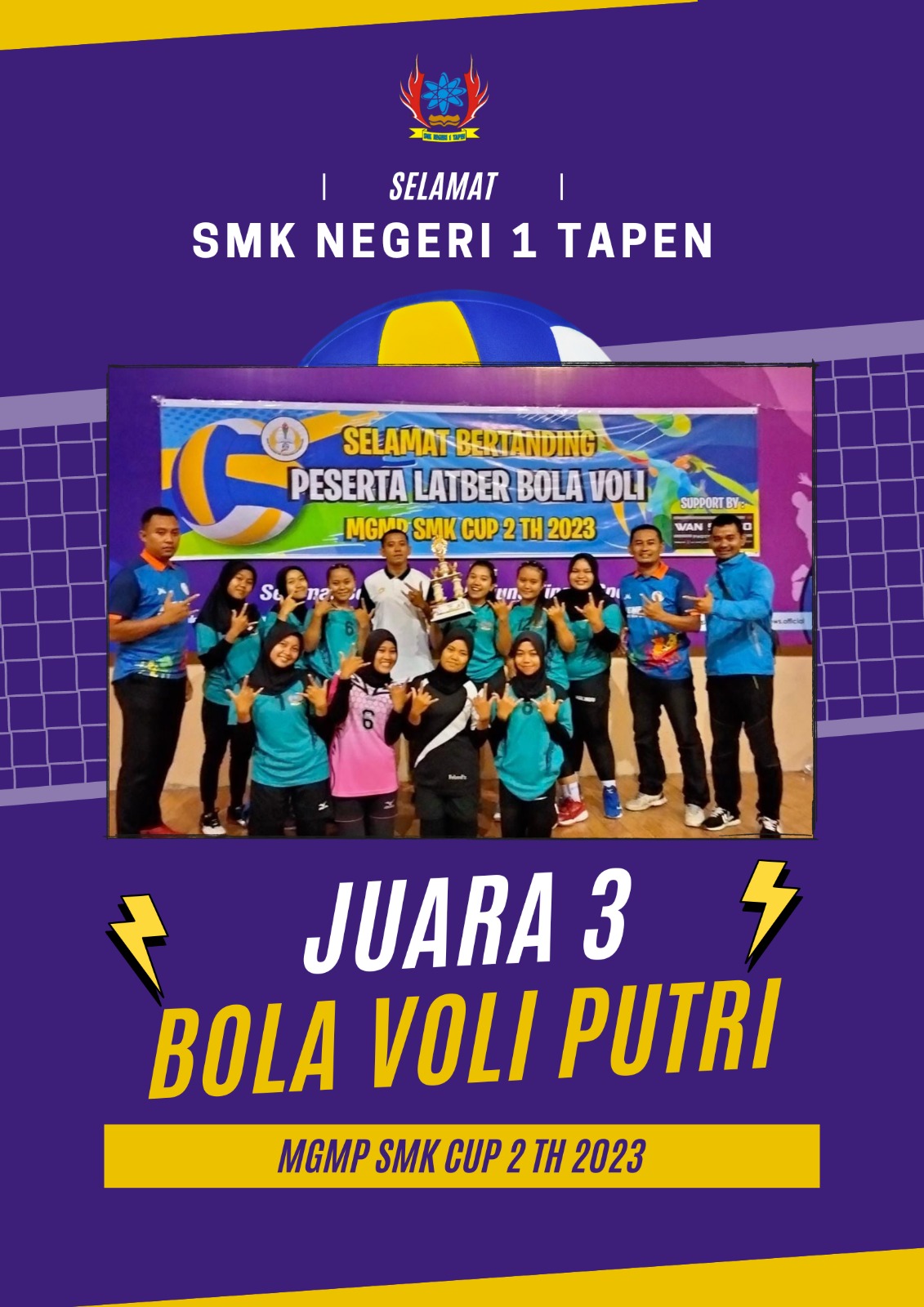 Lomba bola Voly MGMP PJOK SMK Cup 2 Tahun 2023