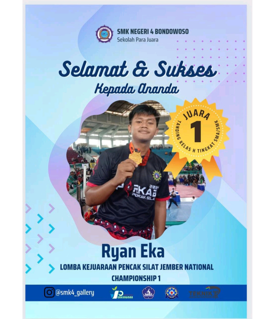 Tanding kelas H Tingkat SMA/SMK Pencak Silat Jember Nasional Champion 2023