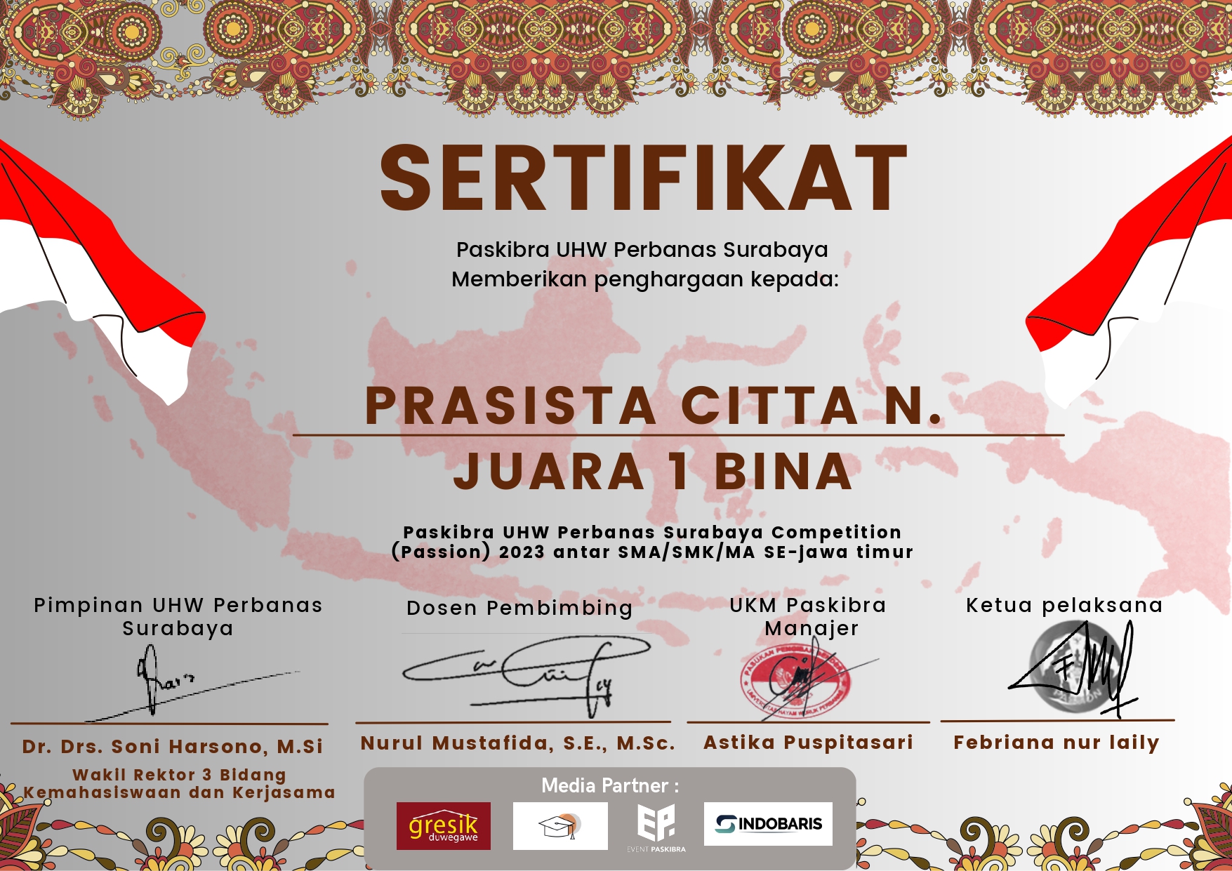 Paskibra UHW Perbanas Surabaya Competition (Passion) 2023 antar SMA/SMK/MA  