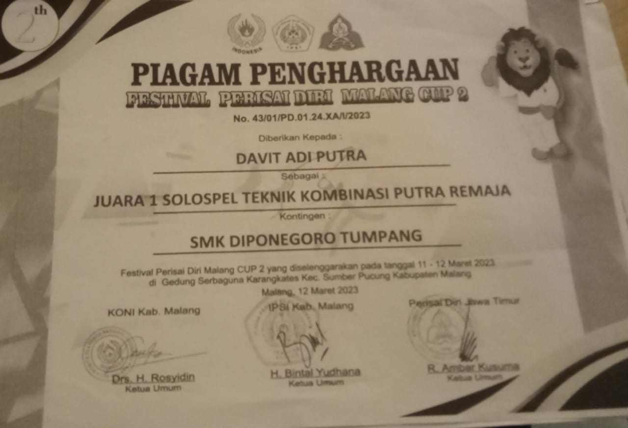 JUARA I SOLOSPEL TEHNIK KOMBINASI PUTRA REMAJA KEJUARAAN NASIONAL ANTAR PELAJAR VI