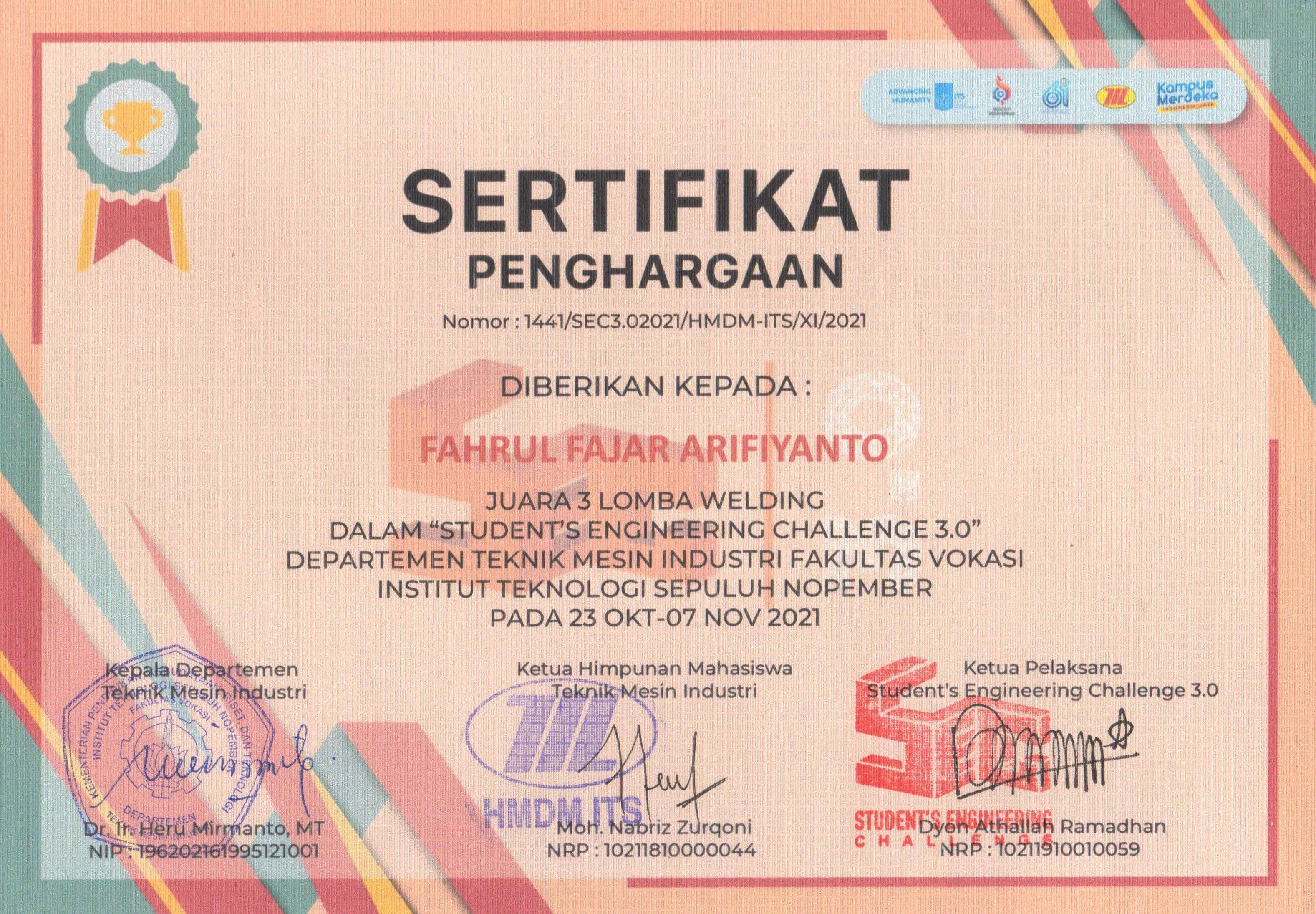 SEC ITS Bidang Lomba Welding