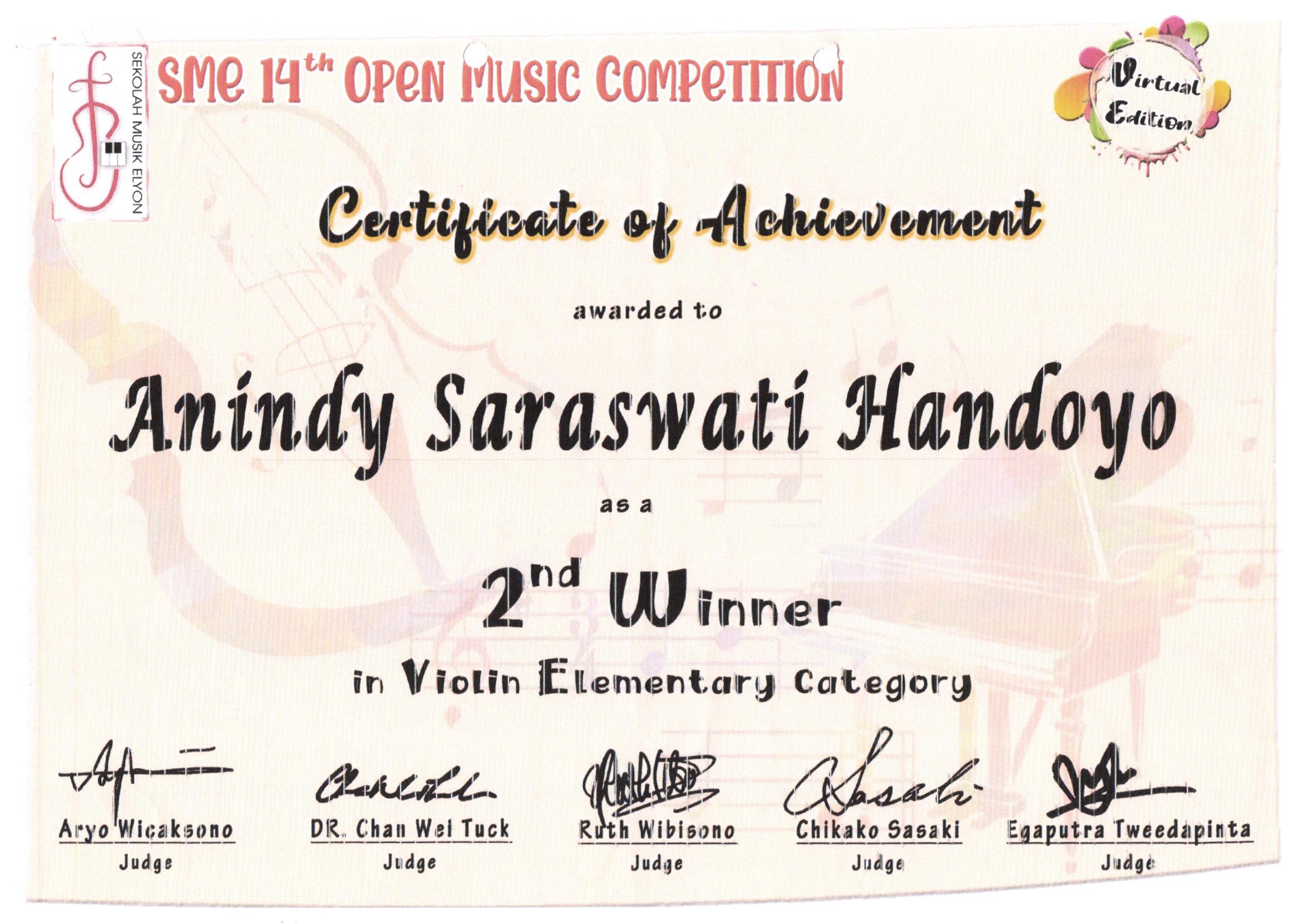 IN VIOLIN ELEMENTARY CATEGORY 