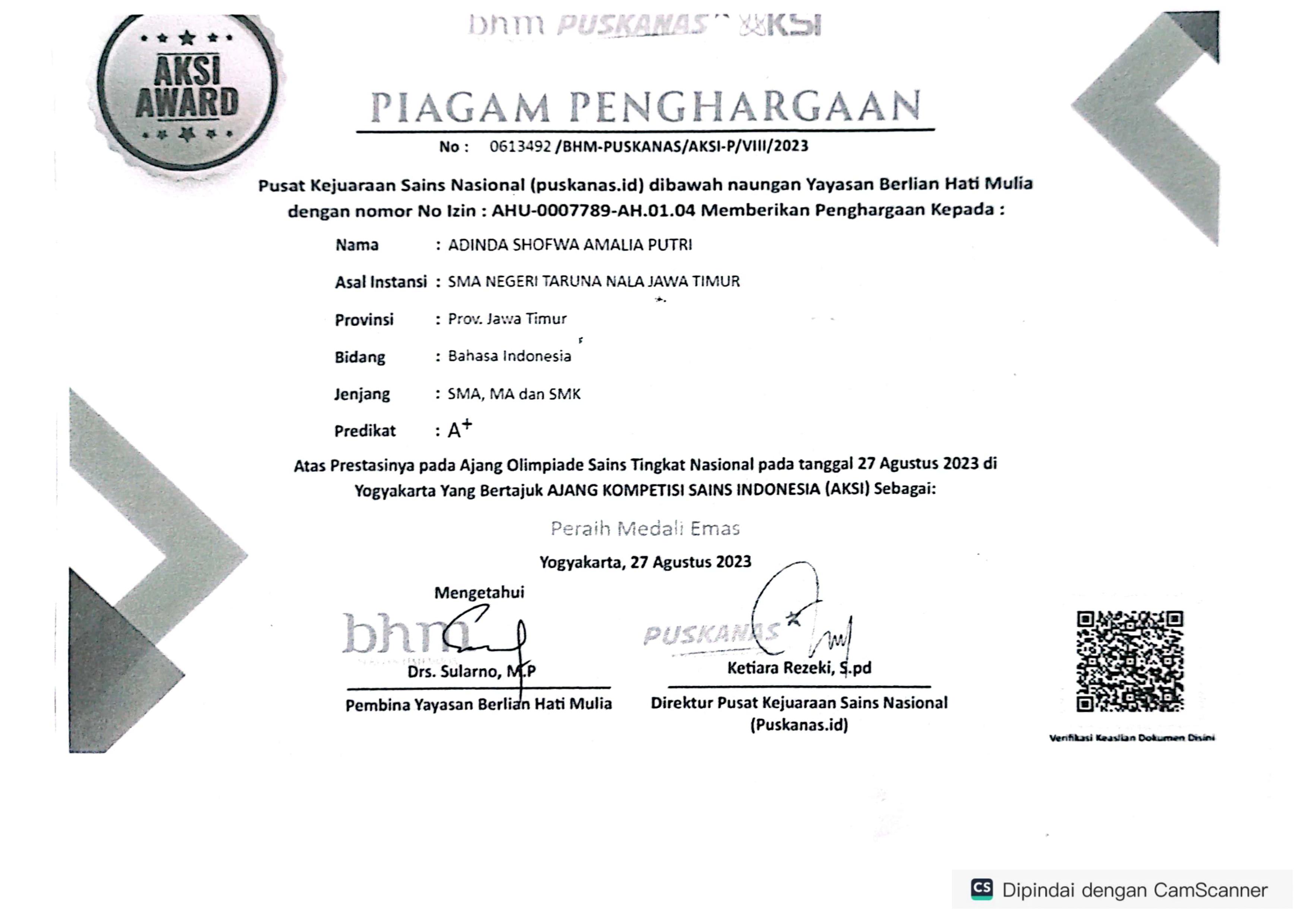 Ajang Kompetisi Sains Indonesia (AKSI) 