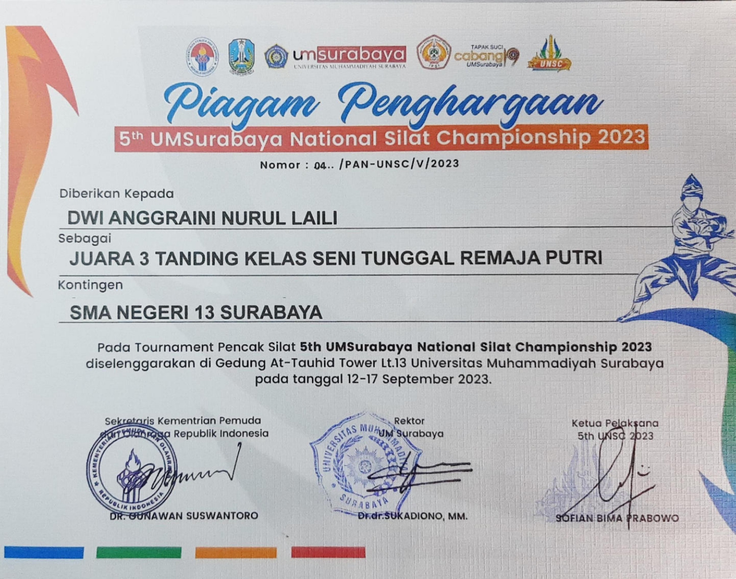 Kejuaraan Pencak Silat 5th UMS National Silat Championship 2023