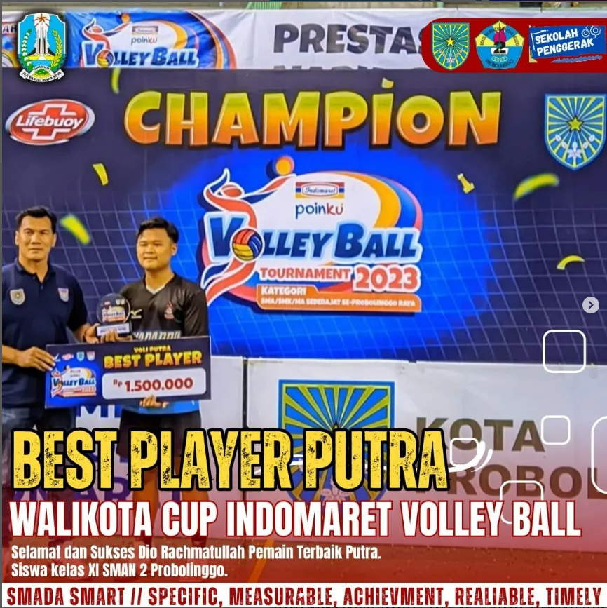 BEST PLAYER DALAM KOMPETISI WALIKOTA CUP BERSAMA INDOMARET VOLLEYBALL 2023