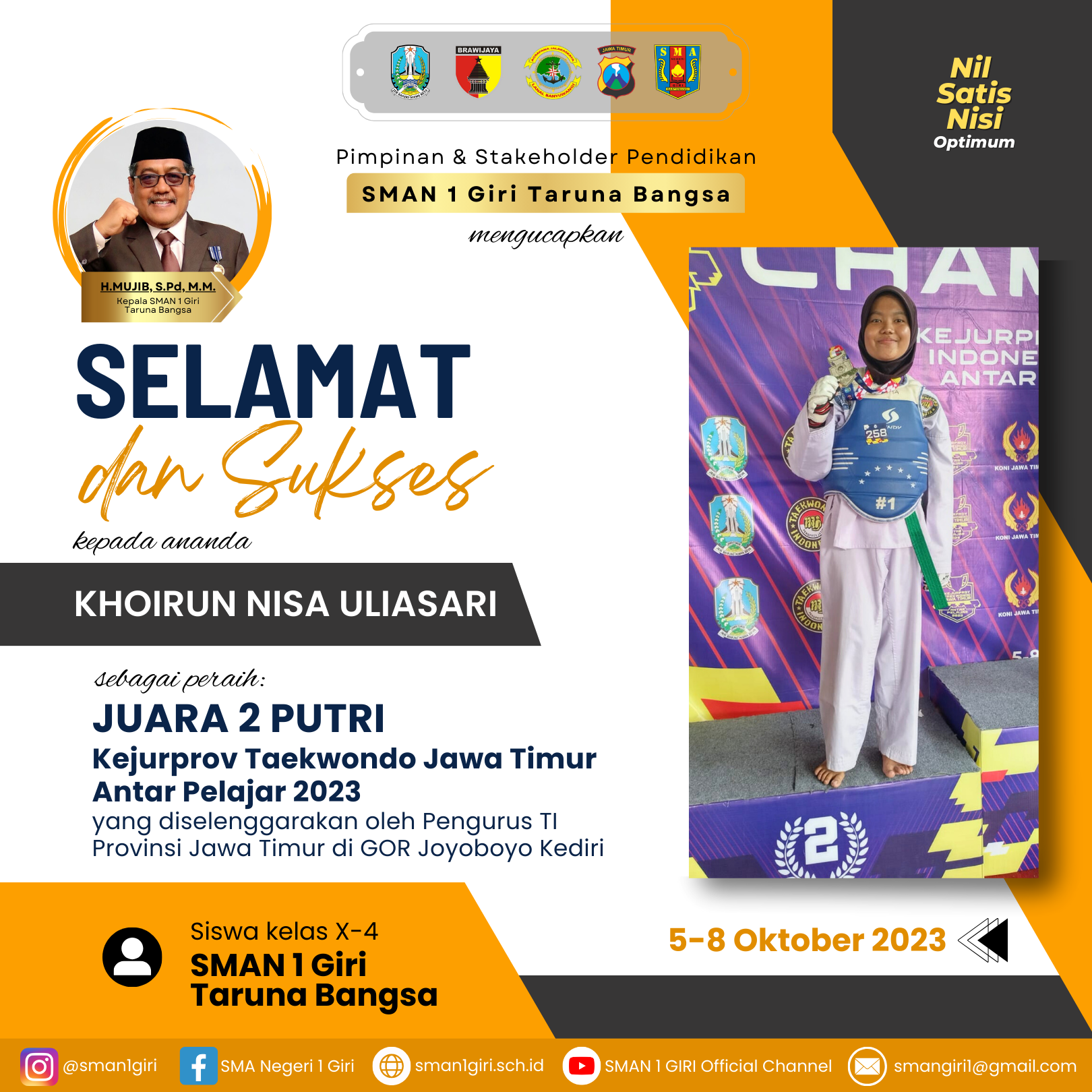 Kejurprov Taekwondo Jawa Timur Antar Pelajar 2023
