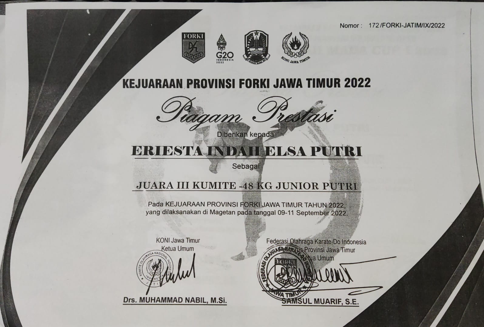 KEJUARAAN PROVINSI FORKI JAWA TIMUR 2022