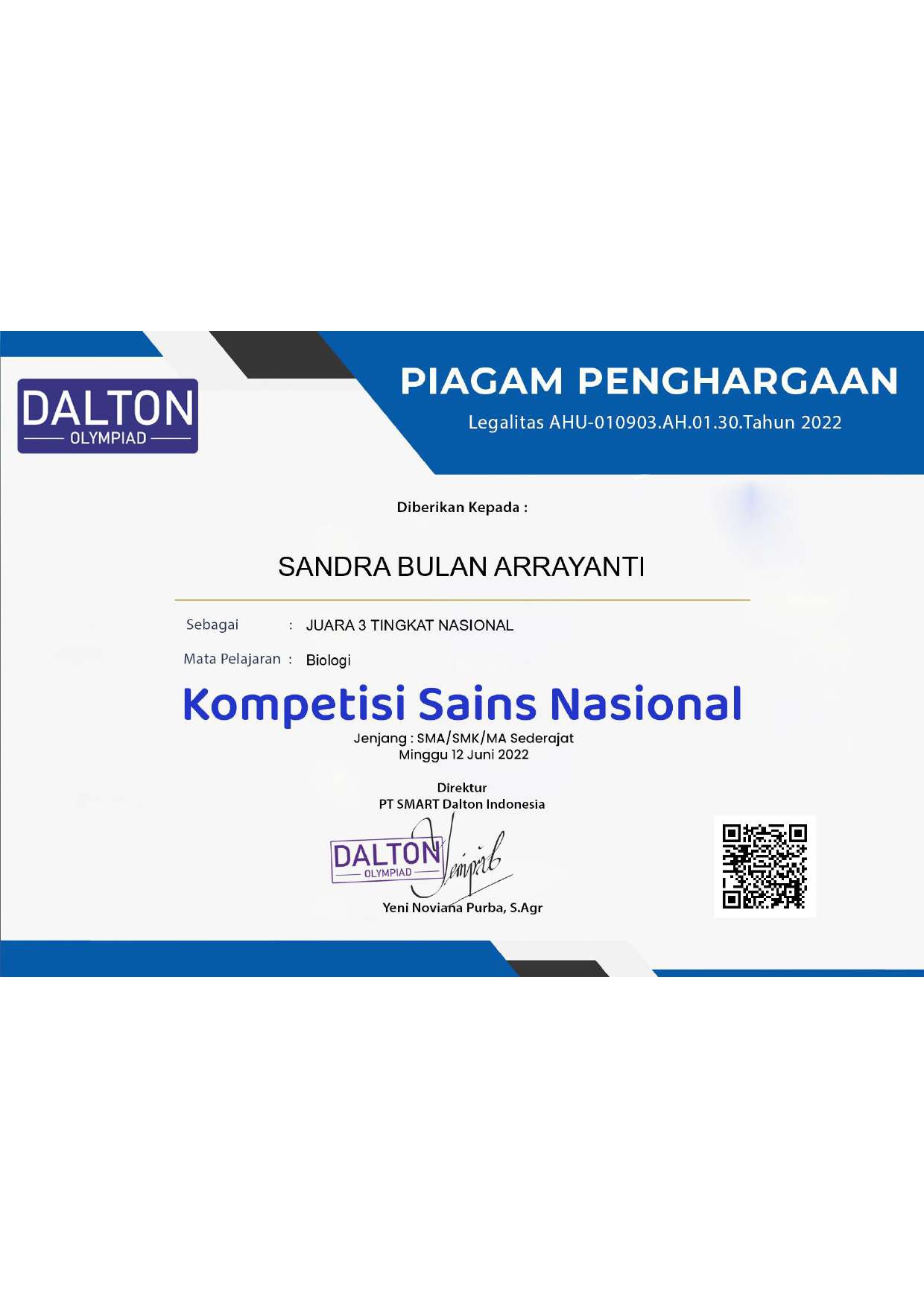 KOMPETISI SAINS NASIONAL DALTON (KSN)