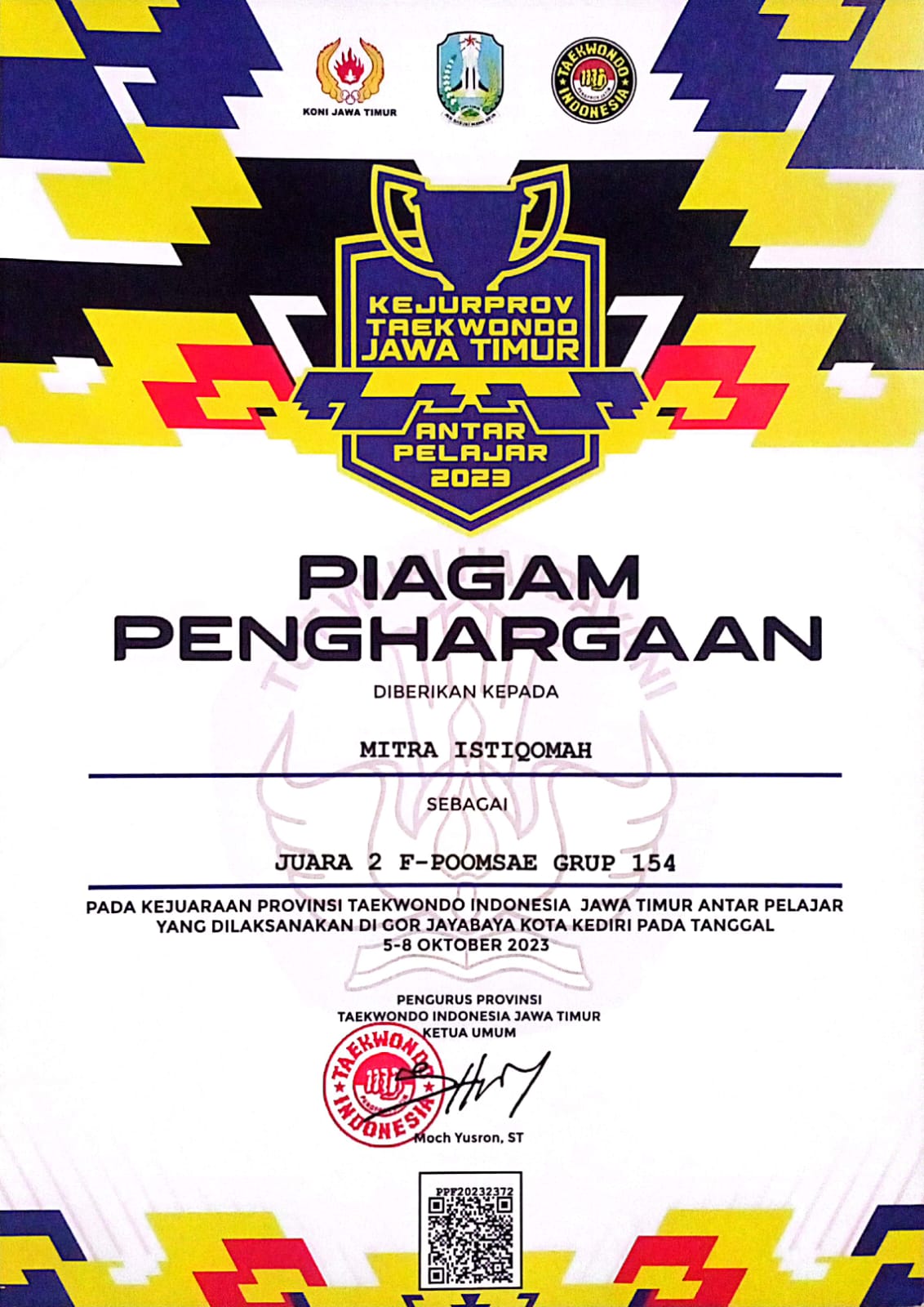 PROVINSI TAEKWONDO INDONESIA JAWA TIMUR 