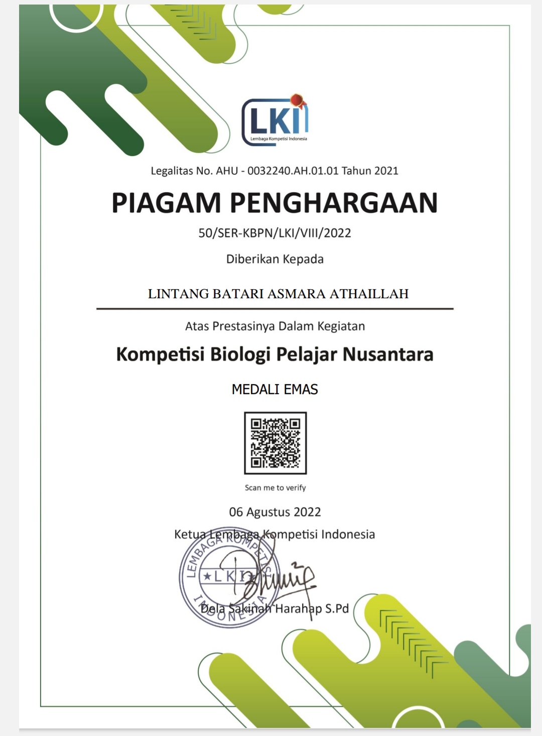 Kompetisi Biologi Pelajar Nusantara 