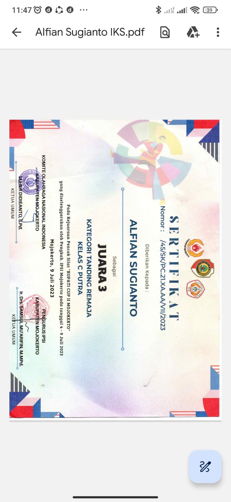 SILAT BUPATI KAB MOJOKERTO CIP