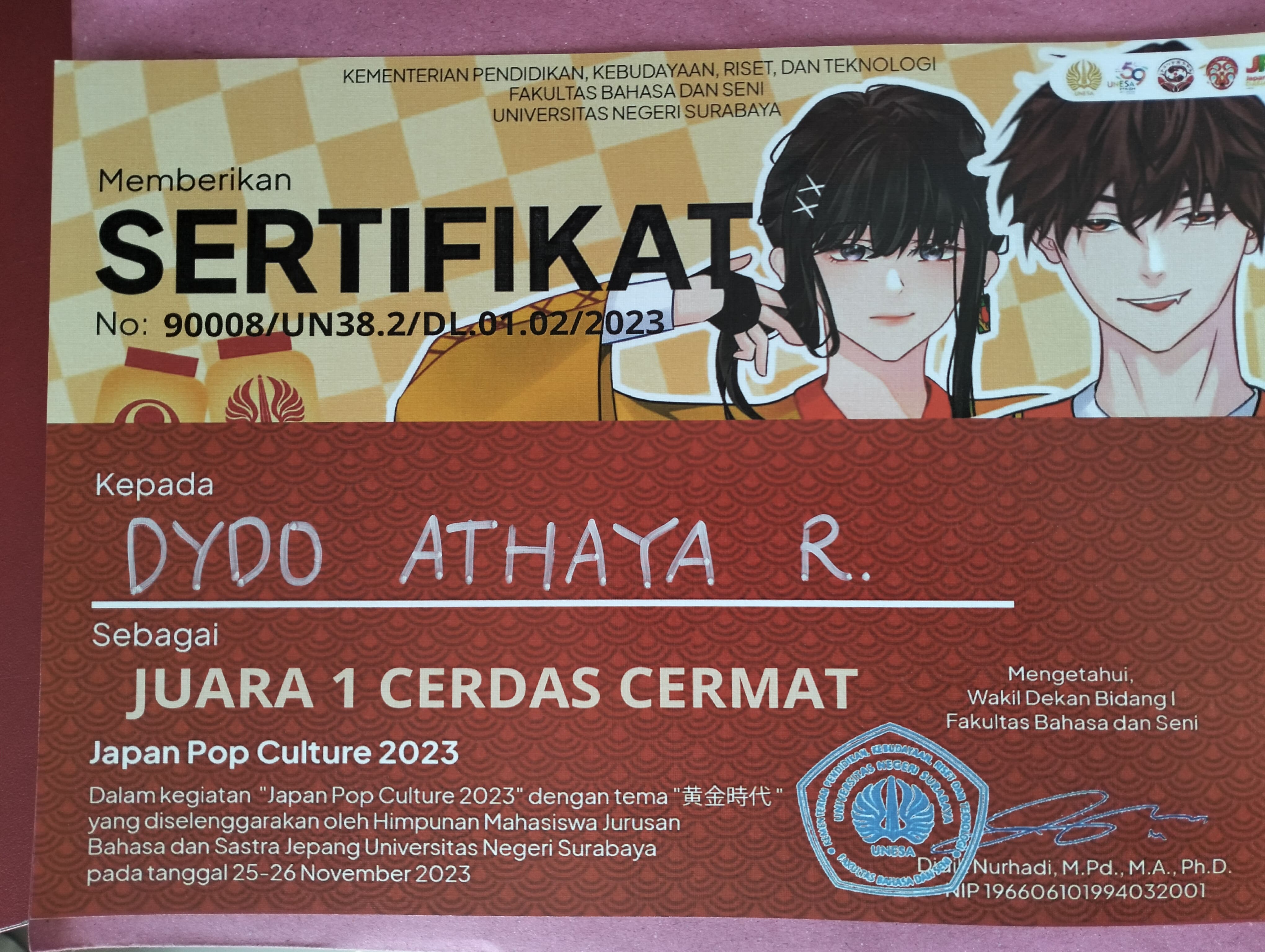 LOMBA CERDAS CERMAT BAHASA JEPANG JPC UNESA TINGKAT SMA/SMK TAHUN 2023