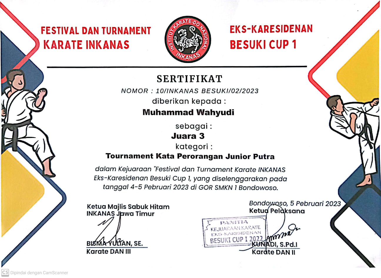 Festival dan Tournament Karate INKANAS Karesidenan Besuki Cup I
