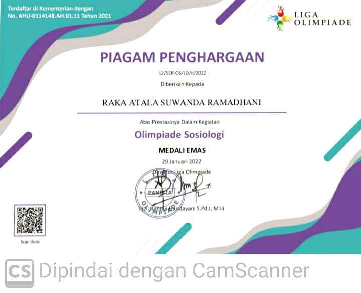 Juara 1 Lomba Olimpiade Sosiologi dalam Liga Olimpiade