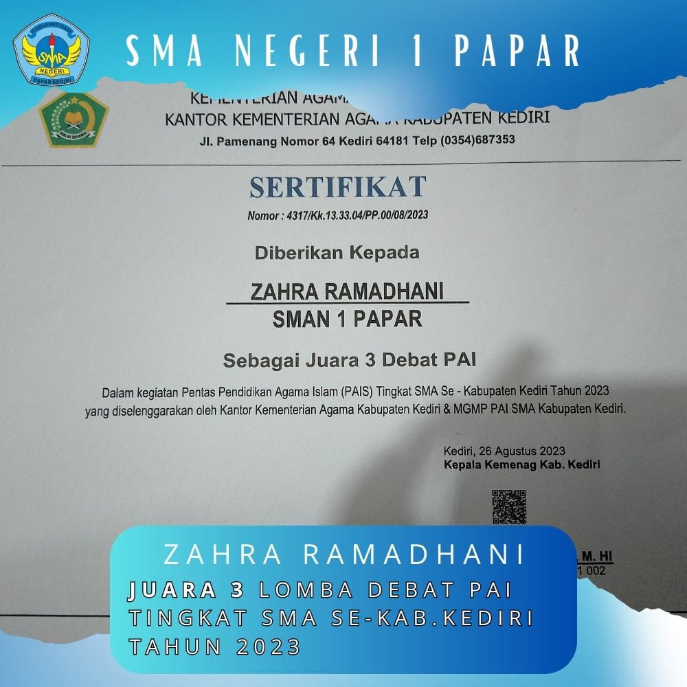 JUARA 3 LOMBA DEBAT PAI TINGKAT SMA