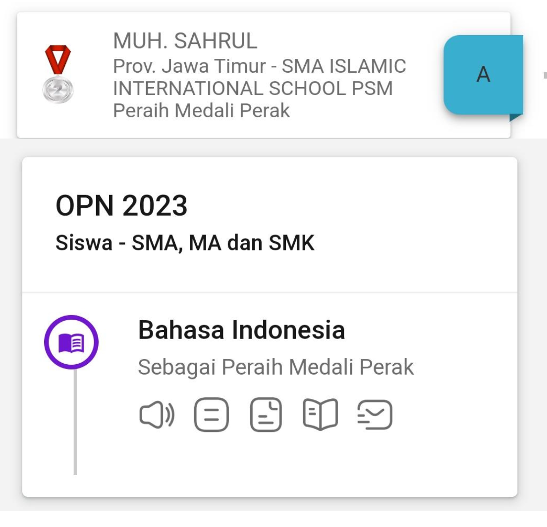 OPN Bidang Bahasa Indonesia (medali perak)