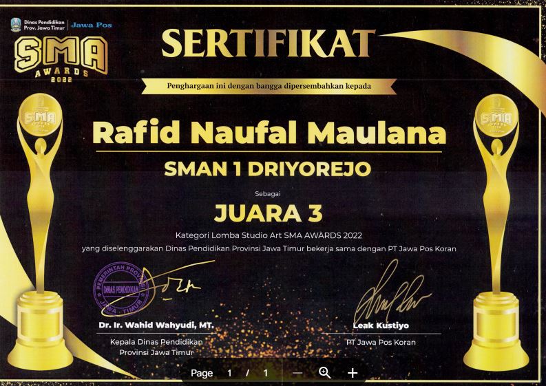 Juara 3 - STUDIO ART (SMA AWARD JATIM 2022)