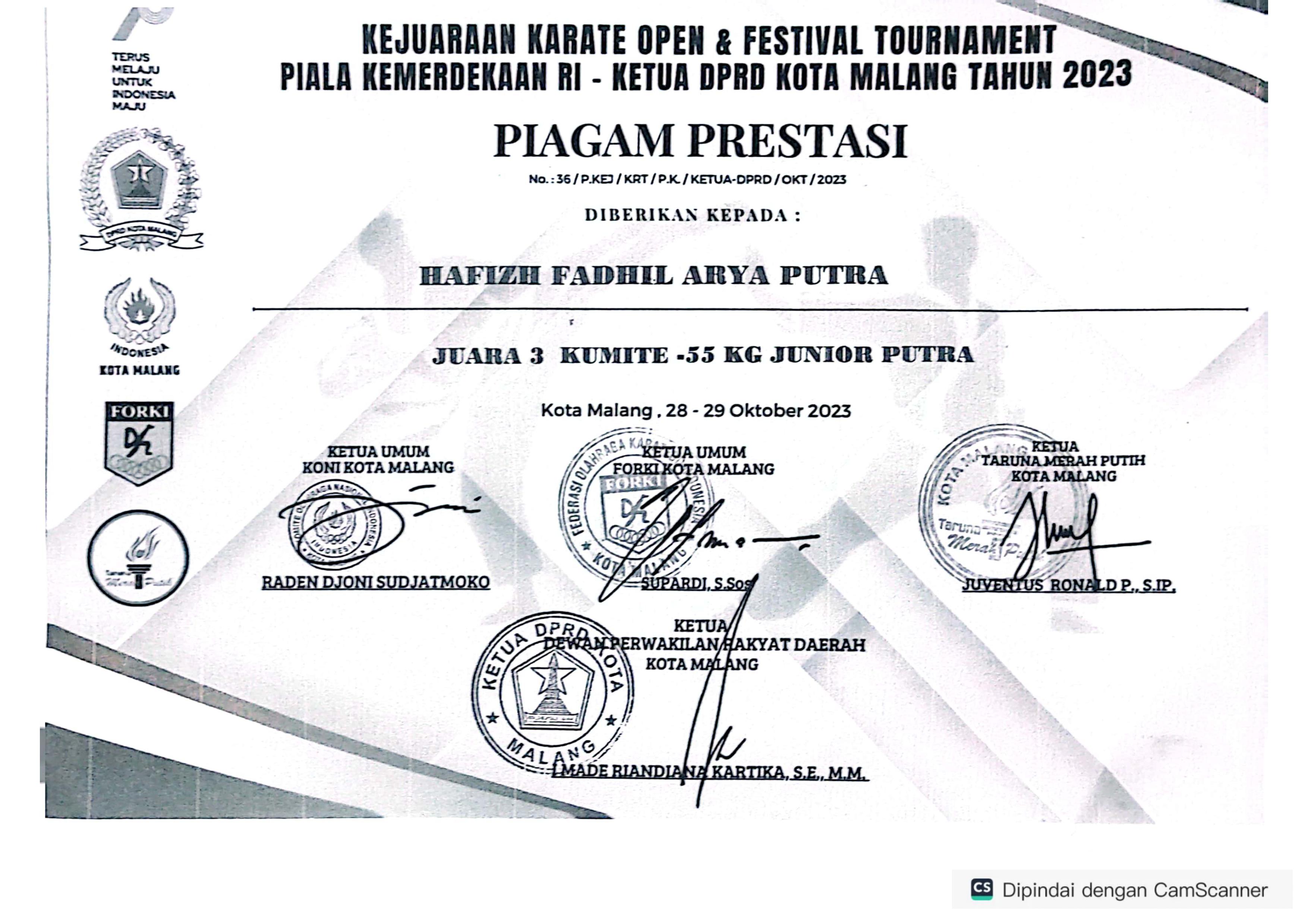 Kejuaraan Karate Open & Festival Tournament Piala Kemerdekaan RI