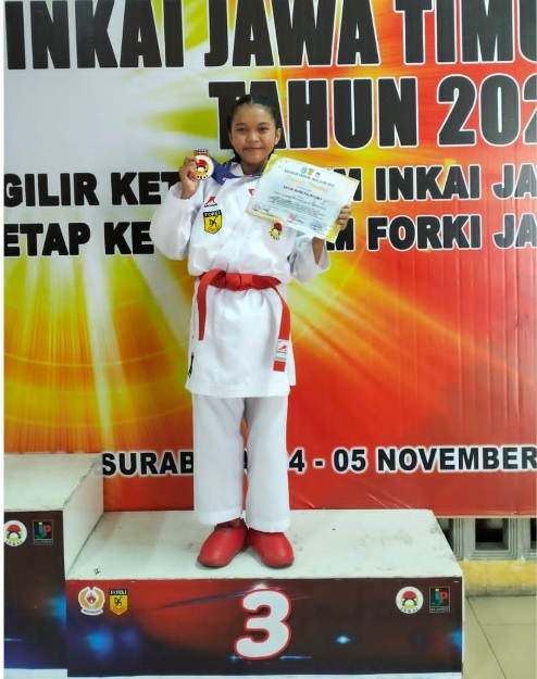 Komite perorangan cadet – 47 putri dalam kejuaraan karate INKAI se-madura dan sekitarnya HKC Champion ship 2023 piala anggota DPRD kabupaten Sumenep yang diselenggarakan pada tgl 21 – 22 Januari 2023 di GOR serbaguna Guluk-Guluk Sumenep 	Juara 3 	2023	Kabupaten